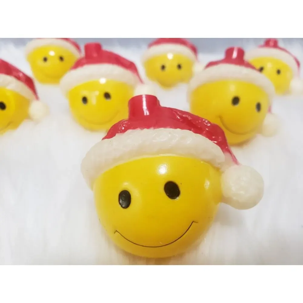 Vintage Joybrite Santa SMILEY FACE Christmas String Light Top Lot 10 walmart y2k